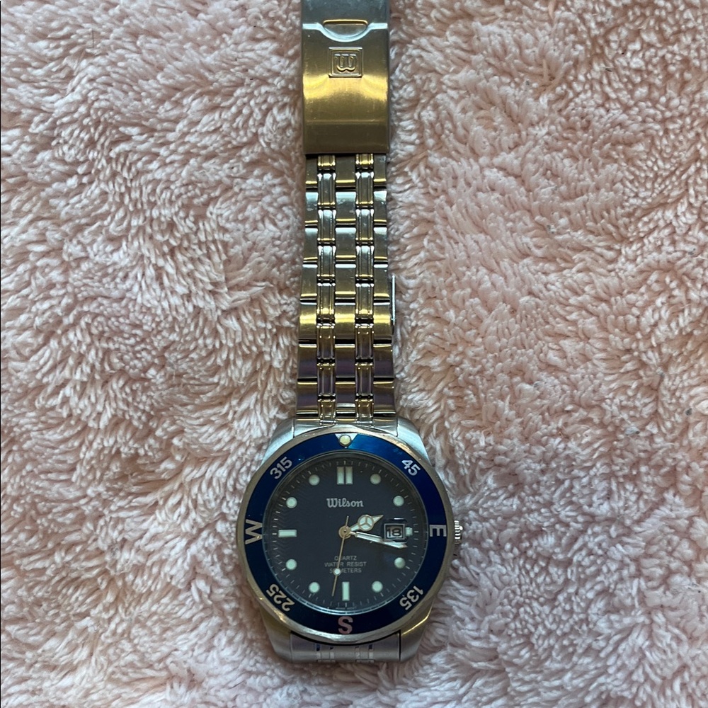 Wilson Men's Watch with Silver and Blue Accents